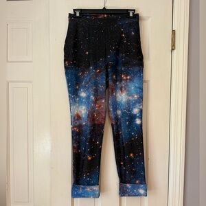 BlackMilk Galaxy Blue cuffed pants